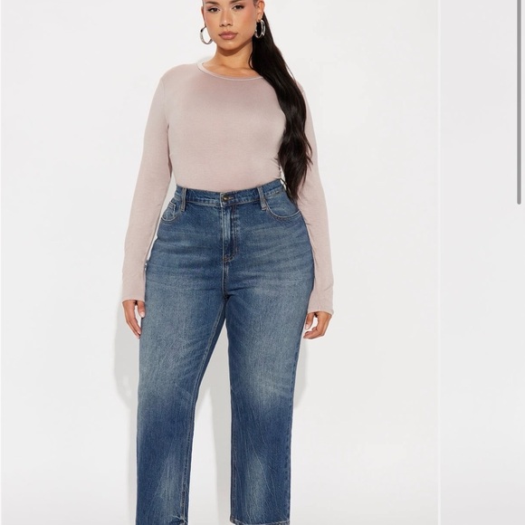 Fashion Nova Denim - Fashion Nova Women's Straight Leg Jeans - Denim Blue